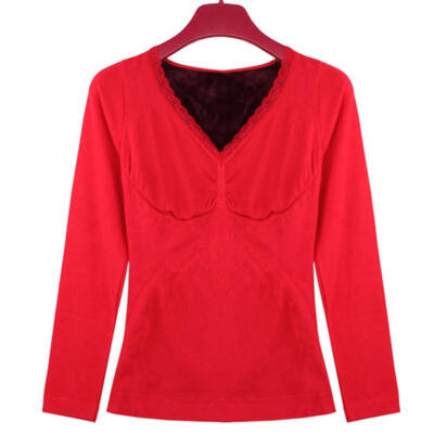 Winter slimming shirts plus velvet thick warm long johns female blue lace collar V body sleeved bottoming thermal lingerie women
Winter slimming shirts plus velvet thick warm long johns female blue lace collar V body sleeved bottoming thermal lingerie women