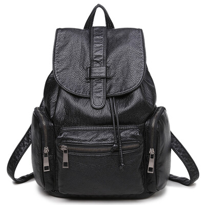 Xiangxiu XIASUAR female shoulder bag washed leather backpack Korean version of the wave PU leather travel bag college wind bag 2876 black
Xiangxiu XIASUAR female shoulder bag washed leather backpack Korean version of the wave PU leather travel bag college wind bag 2876 black