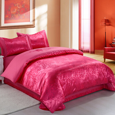 Yu Guang home textiles four sets of cotton jacquard satin sets of wedding sheets four sets of love style 245 260
Yu Guang home textiles four sets of cotton jacquard satin sets of wedding sheets four sets of love style 245 260