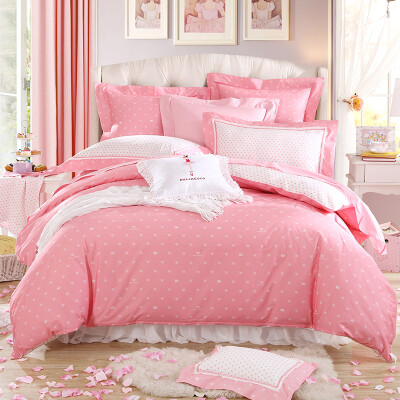 Meng Jie home textiles produced DreamCoCo bedding sets of cotton twill four sets of cotton bed sheets cover sweet heart wave point pink 15 m bed 200 230cm
Meng Jie home textiles produced DreamCoCo bedding sets of cotton twill four sets of cotton bed sheets cover sweet heart wave point pink 15 m bed 200 230cm