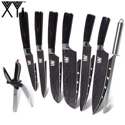 XYj Imitating Damascus pattern stainless steel knife 8 Piece Kitchen Knife Cooking Accessories
XYj Imitating Damascus pattern stainless steel knife 8 Piece Kitchen Knife Cooking Accessories