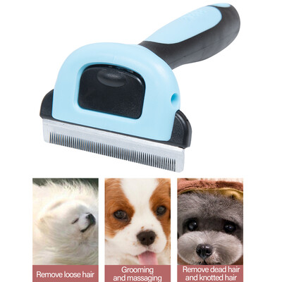 Pet Grooming Brush Comb Pet Hair Remover Cat Hair Shedding Tool with Stainless Steel Trimming Blade
Pet Grooming Brush Comb Pet Hair Remover Cat Hair Shedding Tool with Stainless Steel Trimming Blade