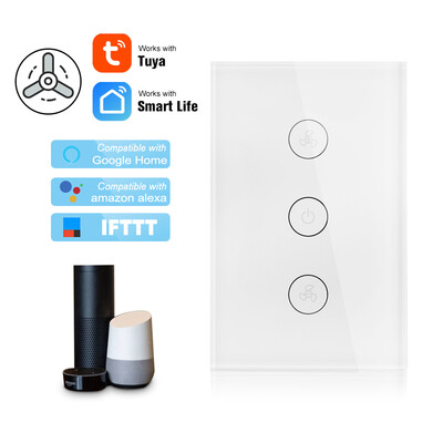 Tuya WiFi Smart Ceiling Fan Switch USAU Smart Touch Switch Timer APP Remote Control Speed Adjustable Compatible with Amazon Alexa
Tuya WiFi Smart Ceiling Fan Switch USAU Smart Touch Switch Timer APP Remote Control Speed Adjustable Compatible with Amazon Alexa