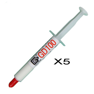 GD Brand 5 Pieces GD100 Thermal Paste Grease Silicone Heat Sink Compound White Net Weight 3 Grams For CPU Cooler Fan Syringe SY3
GD Brand 5 Pieces GD100 Thermal Paste Grease Silicone Heat Sink Compound White Net Weight 3 Grams For CPU Cooler Fan Syringe SY3