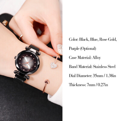 Women Fashion Casual Starry Night Watch Lady Simple Alloy Mesh Band Quartz Wrist Watch
Women Fashion Casual Starry Night Watch Lady Simple Alloy Mesh Band Quartz Wrist Watch