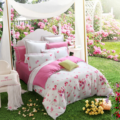 

MENGJIE DreamCoCo домашний текстиль постельные принадлежности набор белья 4 штуки простыня чехол на одеяло 100% хлопок «Роза Мая»