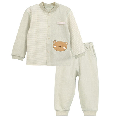 Xin Song baby color cotton cardigan suit newborn spring and autumn color cotton underwear shirt pants suit natural green bear C281D80
Xin Song baby color cotton cardigan suit newborn spring and autumn color cotton underwear shirt pants suit natural green bear C281D80