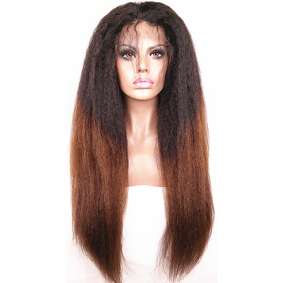 N.L.W. Brazilian virgin human hair Full lace wigs T1b/4 Ombre color Kinky straight wigs with baby hair for black women
N.L.W. Brazilian virgin human hair Full lace wigs T1b/4 Ombre color Kinky straight wigs with baby hair for black women