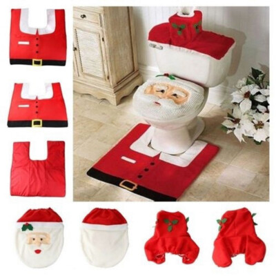 Home Christmas Santa Claus Toilet Foot Pad Seat Cover Radiator Cap Bathroom Set
Home Christmas Santa Claus Toilet Foot Pad Seat Cover Radiator Cap Bathroom Set
