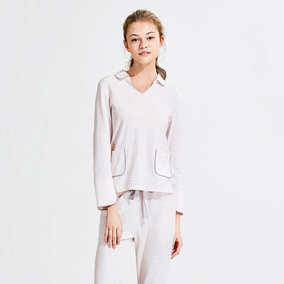 Card spring autumn striped cotton long - sleeved pajamas home service suit pink KS1634311W
Card spring autumn striped cotton long - sleeved pajamas home service suit pink KS1634311W