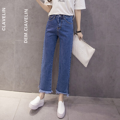 Long Yue Women&39s loose micro-horn jeans trousers open fork straight straight nine pants LWKN173310 dark blue L
Long Yue Women&39s loose micro-horn jeans trousers open fork straight straight nine pants LWKN173310 dark blue L