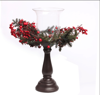 DFL 18"H Brown Cedar Electronic Candles holder with Mixed Pine Centerpiece,include 1 glass top,Battery Operated
DFL 18"H Brown Cedar Electronic Candles holder with Mixed Pine Centerpiece,include 1 glass top,Battery Operated