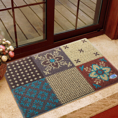 LIDIMEI color square doormat light beige background blue main color waterproof black 40 60cm
LIDIMEI color square doormat light beige background blue main color waterproof black 40 60cm