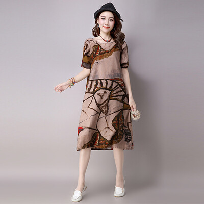 2 Colors Chinese Style Dress For Women Fashion Print A-Line Autumn Dress Knee-Length O-Neck Women Dresses
2 Colors Chinese Style Dress For Women Fashion Print A-Line Autumn Dress Knee-Length O-Neck Women Dresses