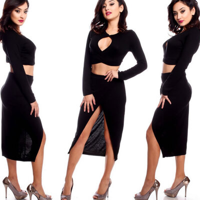 Fashion Women Sexy Dresses Long Sleeves Dress Slim Hip Package Split Dress Ttwo Piece
Fashion Women Sexy Dresses Long Sleeves Dress Slim Hip Package Split Dress Ttwo Piece