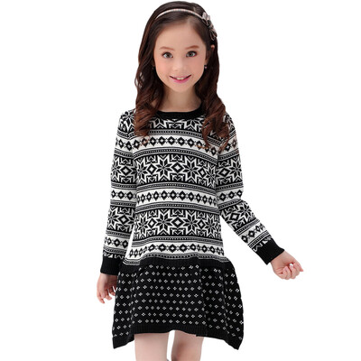 Xin Song girl black fashion snowflake long-sleeved sweater dress autumn&winter England design warm hedge knitting dress C305A110
Xin Song girl black fashion snowflake long-sleeved sweater dress autumn&winter England design warm hedge knitting dress C305A110