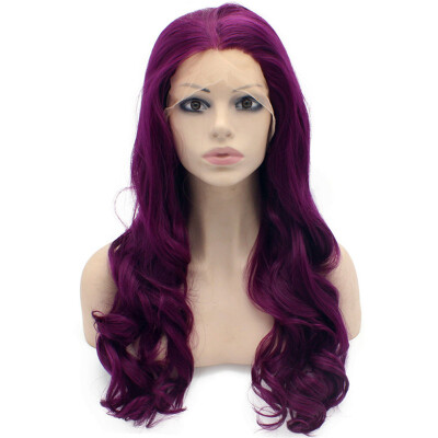 

Iwona Synthetic Hair Lace Front Long Wavy Grape Purple Wig