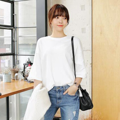 VIVAHEART Korean Solid Colors T-Shirt Sleeve Casual Lovers Student Bottom Shirt Female VWTD173234 White L
VIVAHEART Korean Solid Colors T-Shirt Sleeve Casual Lovers Student Bottom Shirt Female VWTD173234 White L