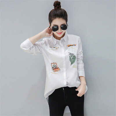VIVAHEART Korean casual loose long sleeves lapel embroidered white shirt coat tide tide VWCC171241 white
VIVAHEART Korean casual loose long sleeves lapel embroidered white shirt coat tide tide VWCC171241 white
