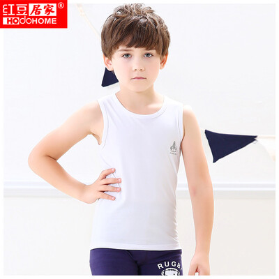 Red bean home Hodohome children vest boys in the big child cotton elastic backing sleeveless T-shirt white 16085
Red bean home Hodohome children vest boys in the big child cotton elastic backing sleeveless T-shirt white 16085