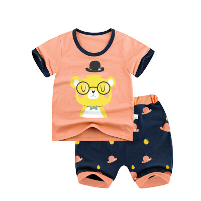Yue Tong Lai children's suit summer boy short-sleeved T-shirt harem pants summer suit Y1912 hat bear 150
Yue Tong Lai children's suit summer boy short-sleeved T-shirt harem pants summer suit Y1912 hat bear 150
