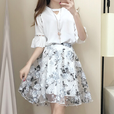 VIVAHEART Eugen yarn Chiffon Printed Skirt Short Sleeve Two Piece Set Skirt VWQZ173233 Black L 
VIVAHEART Eugen yarn Chiffon Printed Skirt Short Sleeve Two Piece Set Skirt VWQZ173233 Black L