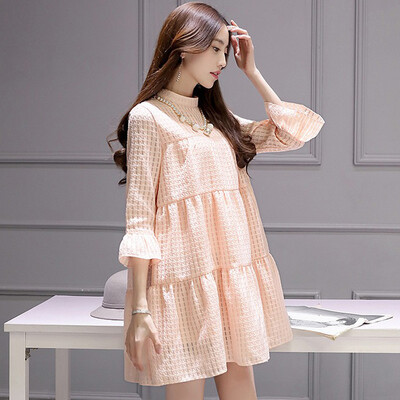 Siberian ropes 2017 pink round neck seven sets of sleeves sleeves loose lovers sleeves waist lace with necklace S71R0738A7M white
Siberian ropes 2017 pink round neck seven sets of sleeves sleeves loose lovers sleeves waist lace with necklace S71R0738A7M white