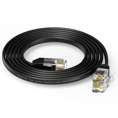 Win shengwei telephone line 4-core multi-strand flat 6P4C 3 m black finished with crystal head RJ11 plane cable TC-1030A
Win shengwei telephone line 4-core multi-strand flat 6P4C 3 m black finished with crystal head RJ11 plane cable TC-1030A