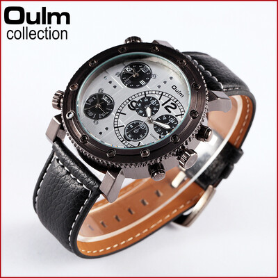 OULM 3421 Military Army Stainless Steel Movements Multiple Time Zones Quartz Watch Leather Band Round Dial Sport Mens Watch
OULM 3421 Military Army Stainless Steel Movements Multiple Time Zones Quartz Watch Leather Band Round Dial Sport Mens Watch