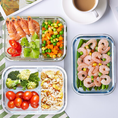Youyi with separated round glass lunch box microwave heat-resistant three-compartment lunch box fresh box sealed bowl three-piece suit U-1511
Youyi with separated round glass lunch box microwave heat-resistant three-compartment lunch box fresh box sealed bowl three-piece suit U-1511
