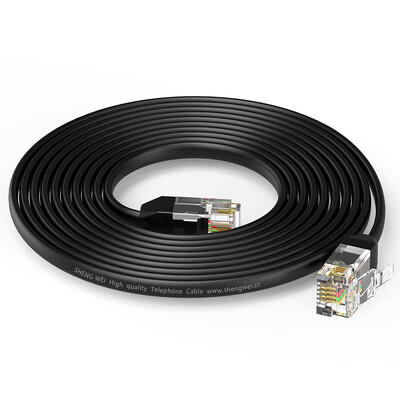 Win (shengwei) telephone line 4-core plane multi-strand flat 25 meters black 6P4C finished RJ11 with crystal head cable TC-1250A
Win (shengwei) telephone line 4-core plane multi-strand flat 25 meters black 6P4C finished RJ11 with crystal head cable TC-1250A