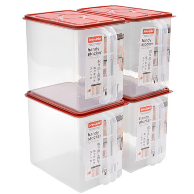 JEKO&JEKO plastic refrigerator storage box moisture-proof transparent storage box 9L 4 only handle type storage box medicine box sealed box dark red SWB-5434