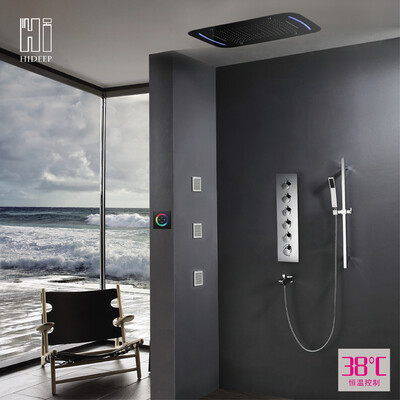 HIDEEP Seven function luxury high quality LED wall-mounted shower set with body jet
HIDEEP Seven function luxury high quality LED wall-mounted shower set with body jet