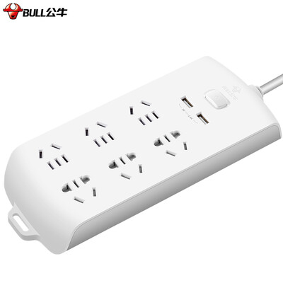 Bull (BULL) GN-B206U new national standard with USB socket plug board / row / row of plug / wiring board / drag line board 6 total control length of 3 meters
Bull (BULL) GN-B206U new national standard with USB socket plug board / row / row of plug / wiring board / drag line board 6 total control length of 3 meters
