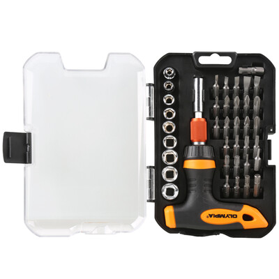 OLYMPIA 10-1194 39 piece ratchet wrench sleeve set precision screwdriver set big tripping type T transparent box set
OLYMPIA 10-1194 39 piece ratchet wrench sleeve set precision screwdriver set big tripping type T transparent box set