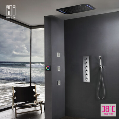 HIDEEP Seven function luxury high quality LED body jet wall-mounted shower faucet
HIDEEP Seven function luxury high quality LED body jet wall-mounted shower faucet