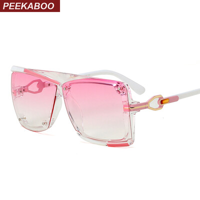 Peekaboo Transparent Frame Sunglasses Female Brand White Purple Blue Pink Tinted Glasses Sun Women Square UV400 Protection Lens
Peekaboo Transparent Frame Sunglasses Female Brand White Purple Blue Pink Tinted Glasses Sun Women Square UV400 Protection Lens