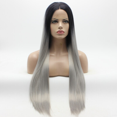 Iwona Hair Straight Super Long Dark Root Grey Ombre Wig Half Hand Tied Heat Resistant Synthetic Lace Front Wig
Iwona Hair Straight Super Long Dark Root Grey Ombre Wig Half Hand Tied Heat Resistant Synthetic Lace Front Wig