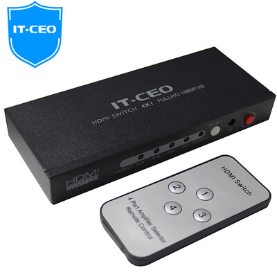 IT-CEO HDMI switch 4 in 1 out of a four into a 1080P HD 3D video distributor computer box TV with remote control display sharing black Y3QF-4
IT-CEO HDMI switch 4 in 1 out of a four into a 1080P HD 3D video distributor computer box TV with remote control display sharing black Y3QF-4