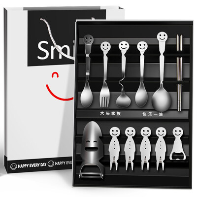 Wei Long creative gift smiling face stainless steel tableware set new strange gift birthday gift to send friends to send Gui honey business gifts 12 sets
Wei Long creative gift smiling face stainless steel tableware set new strange gift birthday gift to send friends to send Gui honey business gifts 12 sets