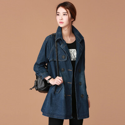 City plus CITYPLUS 2017 autumn&winter new women in the long section of the suit jacket denim jacket loose old cowboy windbreaker CWWT178256 dark blue
City plus CITYPLUS 2017 autumn&winter new women in the long section of the suit jacket denim jacket loose old cowboy windbreaker CWWT178256 dark blue