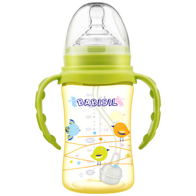 Bayer Xin BABISIL PPSU light&fall-resistant wide mouth straw bottle can be rotated handle 240ml drinking milk drinking cup green BS5036
Bayer Xin BABISIL PPSU light&fall-resistant wide mouth straw bottle can be rotated handle 240ml drinking milk drinking cup green BS5036