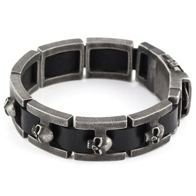 2017 New Genuine leather bracelet men stainless steel Bracelet High Quality skull bracelets for men
2017 New Genuine leather bracelet men stainless steel Bracelet High Quality skull bracelets for men