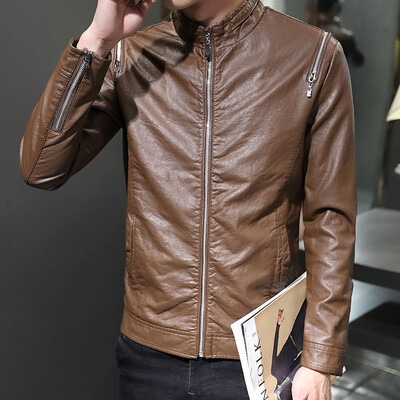 2017 new men's leather dress Slim handsome youth thin leather jacket as gift for men
2017 new men's leather dress Slim handsome youth thin leather jacket as gift for men