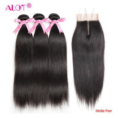 Alot Hair Peruvian Straight Human Hair Bundles With Lace Closure Middle/Free/ Three Part Natural Black 3 Bundles Hair & Closure
Alot Hair Peruvian Straight Human Hair Bundles With Lace Closure Middle/Free/ Three Part Natural Black 3 Bundles Hair & Closure