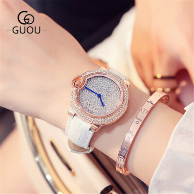 GUOU Brand Women Business Quartz Watches Leather Band Ladies Casual Wristwatches Full Rhinestones Clock
GUOU Brand Women Business Quartz Watches Leather Band Ladies Casual Wristwatches Full Rhinestones Clock