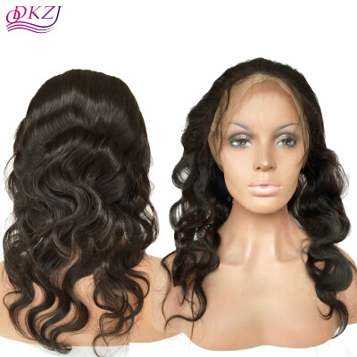 

QDKZJ 360 Кружевной фронтальный парик для черных женщин Бразильские человеческие волосы Body Wave Remy Hair Pre Plucked Natural Hairline