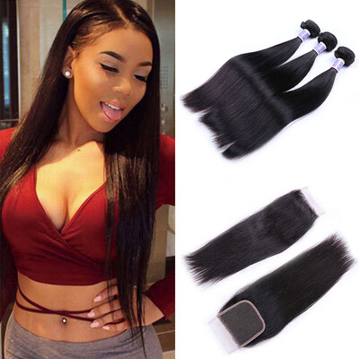 Peruvian Straight Hair with Closure Peruvian Virgin Hair 3 Bundles with Closure Straight 8A Human Hair Weave With Closure
Peruvian Straight Hair with Closure Peruvian Virgin Hair 3 Bundles with Closure Straight 8A Human Hair Weave With Closure