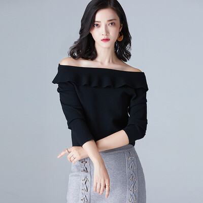 2017 autumn new fashion lotus leaf lotus leaf lace strapless solid color sweater sweater
2017 autumn new fashion lotus leaf lotus leaf lace strapless solid color sweater sweater