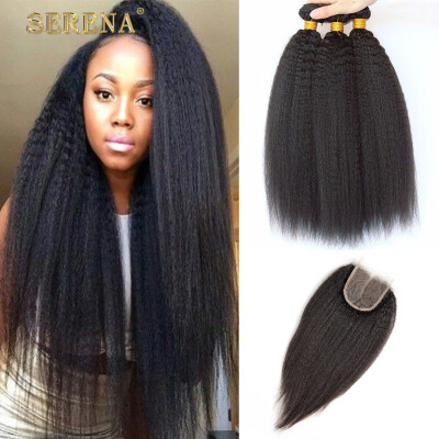 Malaysian Kinky Straight Hair 3 Bundle With Closure Virgin Hair 100% Unprocessed Human Hair Italian Coarse Yaki With 4X4 Free Clos
Malaysian Kinky Straight Hair 3 Bundle With Closure Virgin Hair 100% Unprocessed Human Hair Italian Coarse Yaki With 4X4 Free Clos